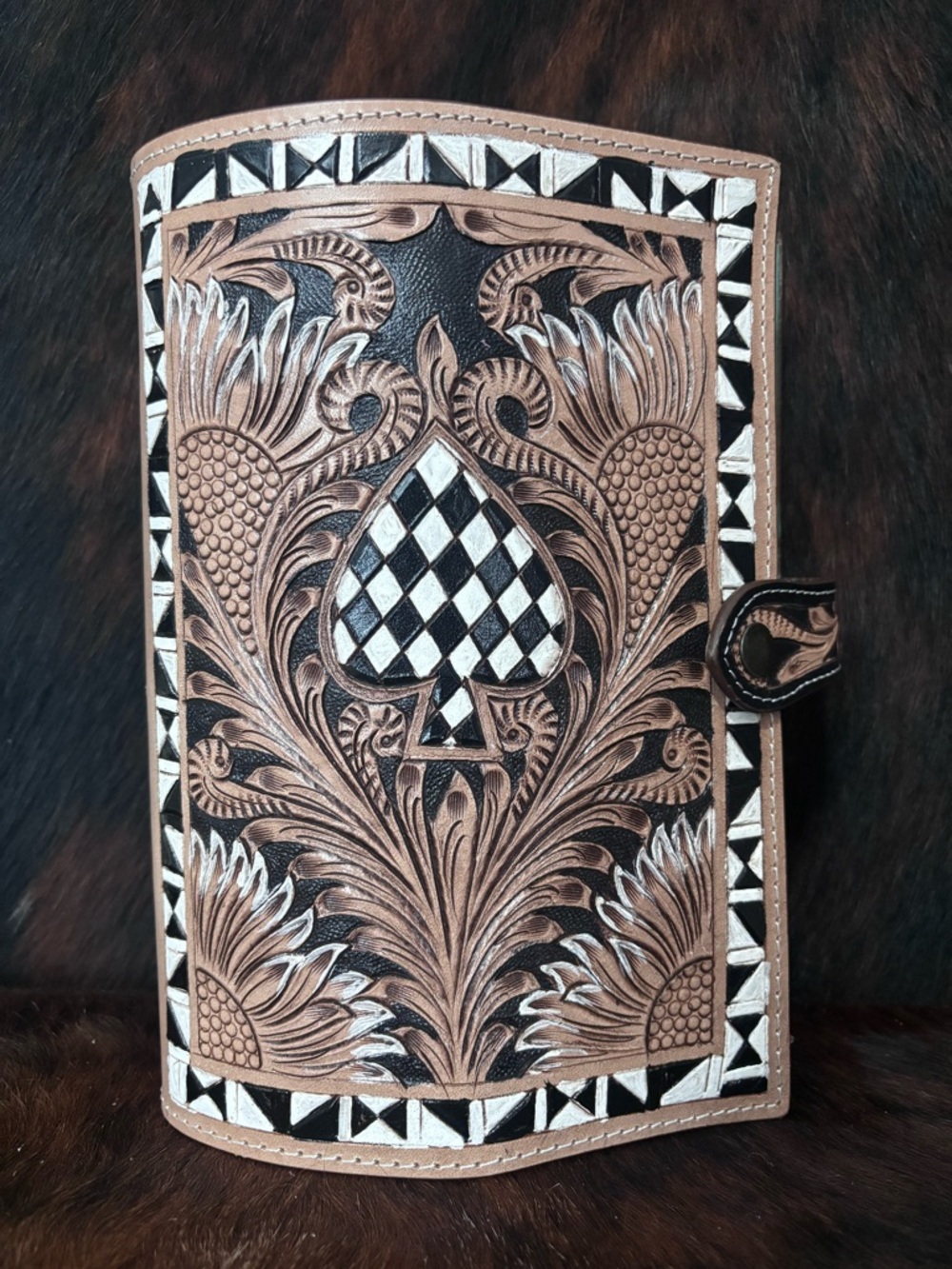 Leather tooled journal/bible cover
